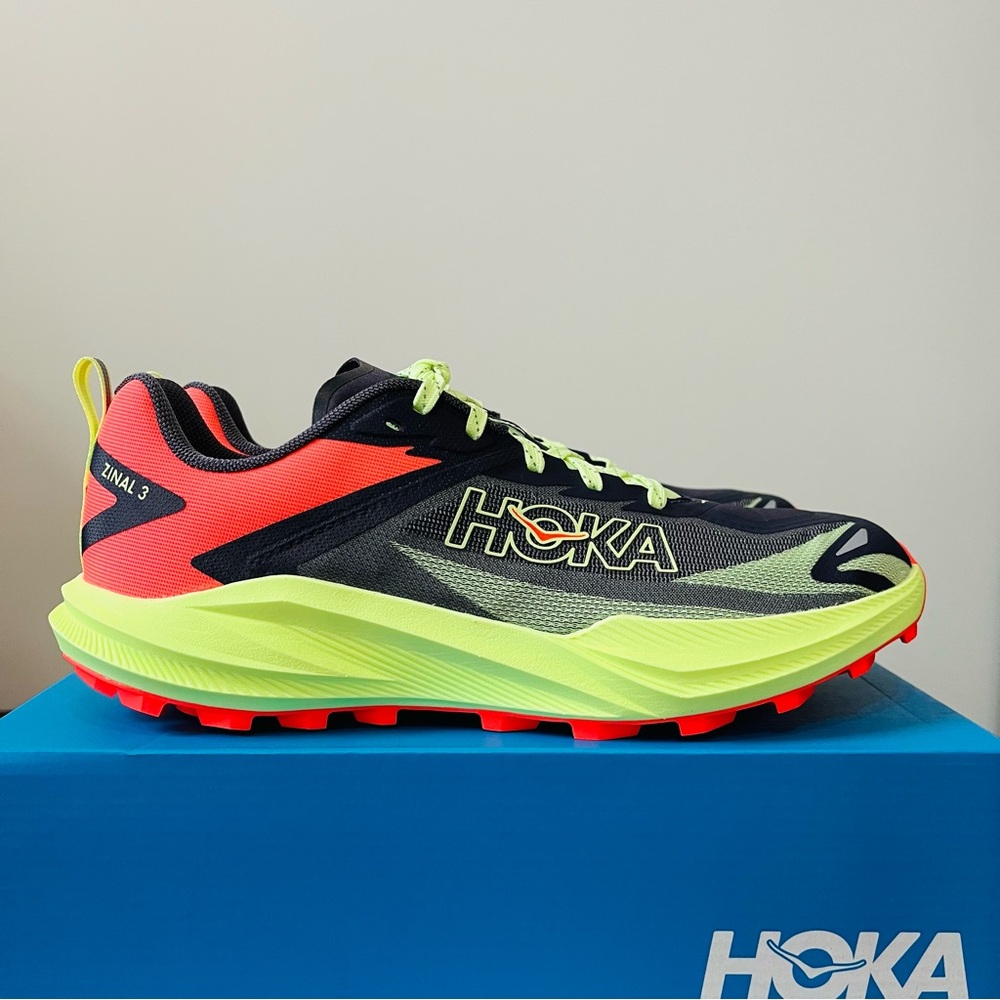 HOKA Zinal 3 trail running shoes Squid Ink/Neon Yuzu